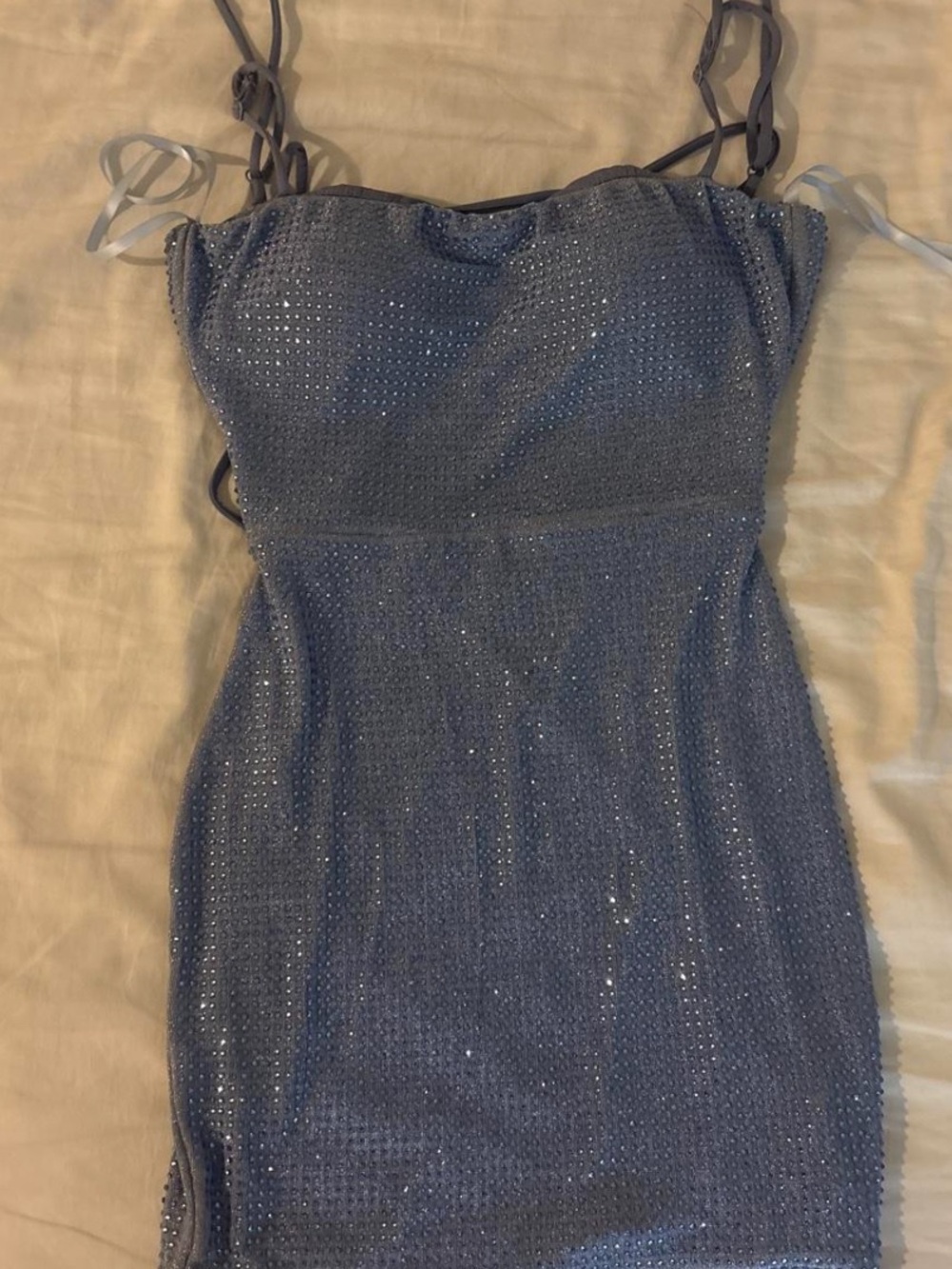 Sparkle Bodycon Mini Dress - Cornflower Blue